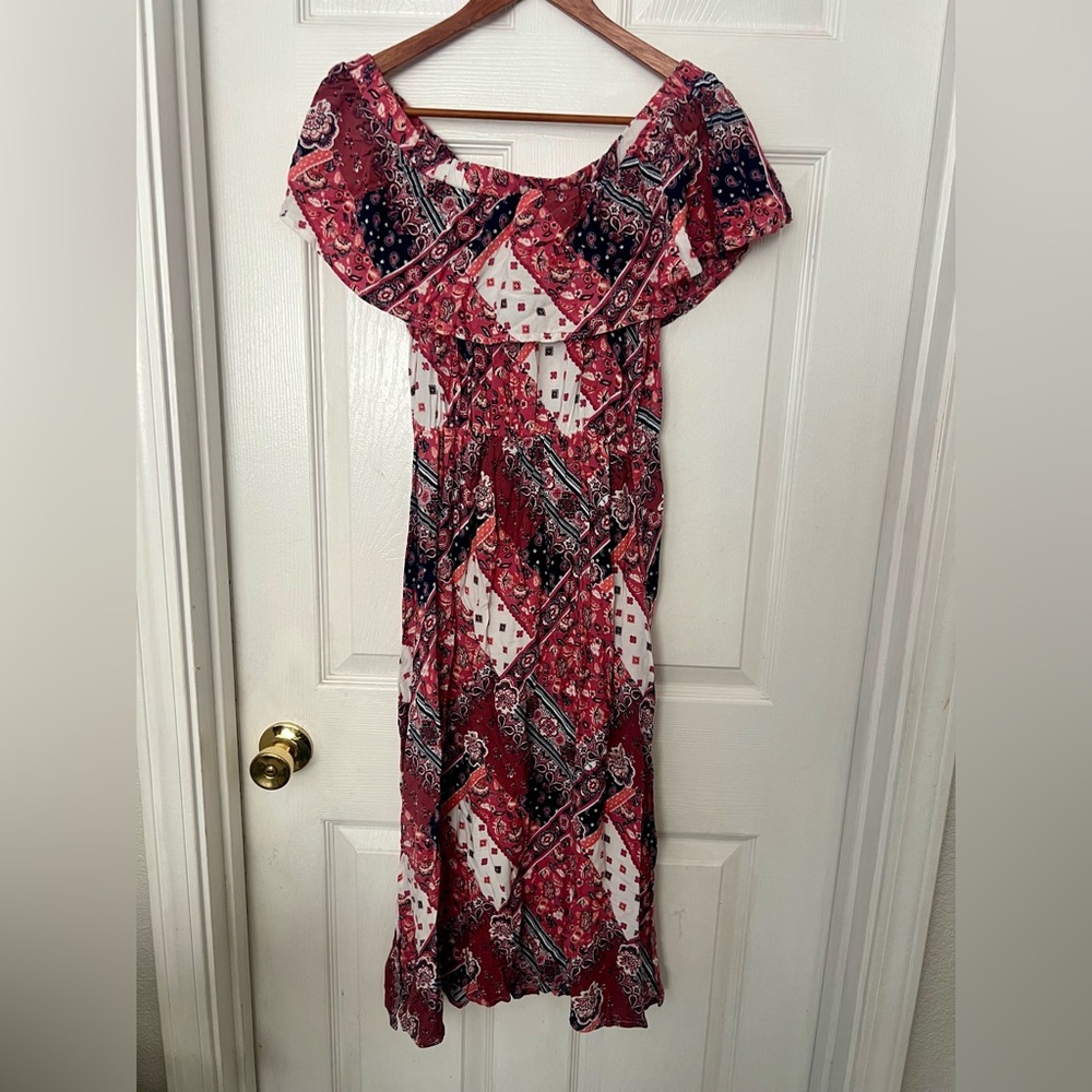Justify Red and Black Paisley Maxi Dress